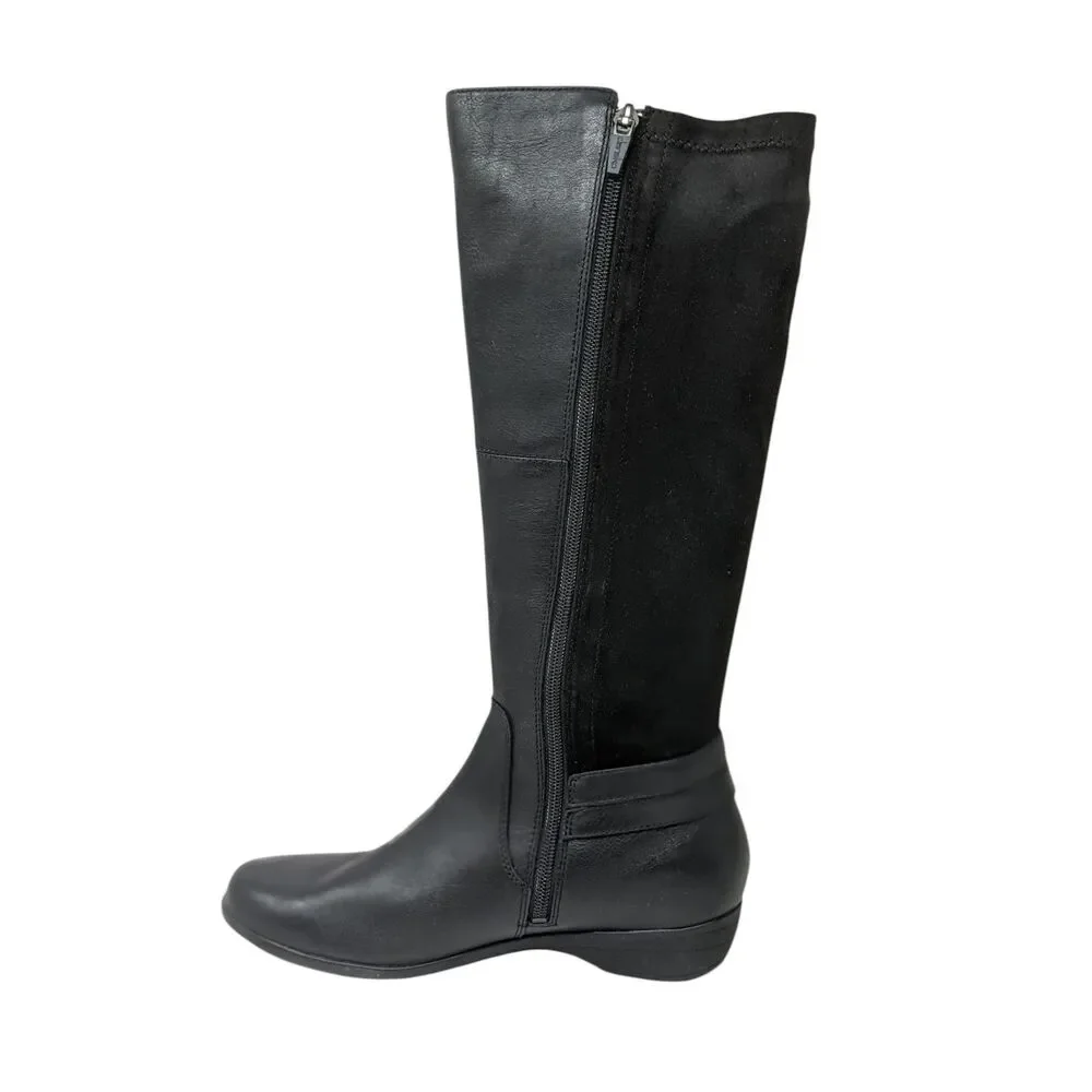 Dansko Francesca Black Milled Leather Tall Boots Womens 8